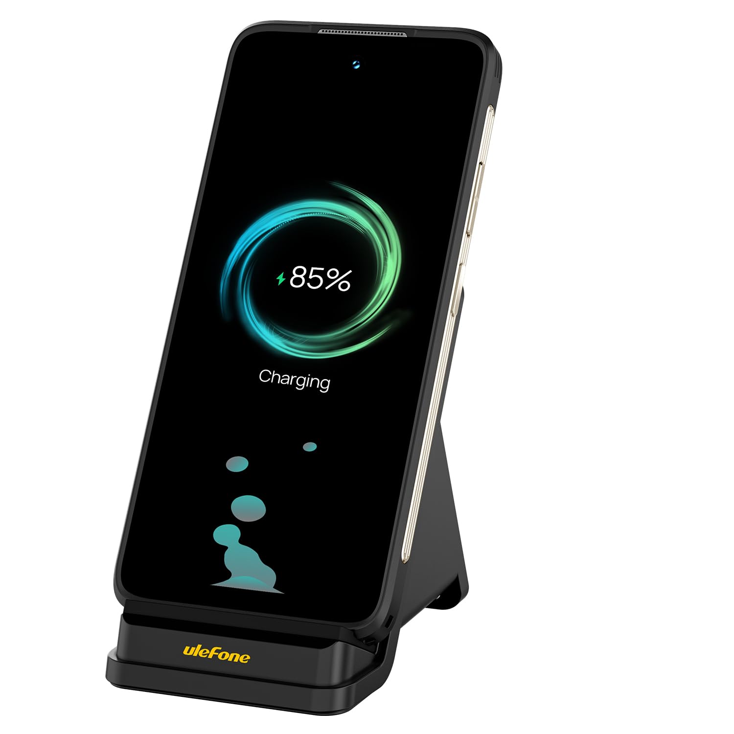 Ulefone Supporto di ricarica flash wireless da 50 W, raffreddato ad aria, ricarica rapida sicura con design a doppia bobina, certificato Qi