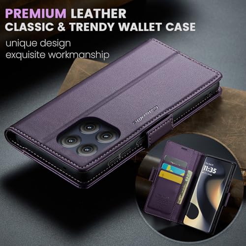 Taneny Wallet Case for Moto Edge 2025, PU Leather Magnetic Flip Case with RFID Blocking Card Holder Kickstand for Women Men, Shockproof Durable Protective Phone Cover for Motorola Edge 2025 (Purple) - image 6