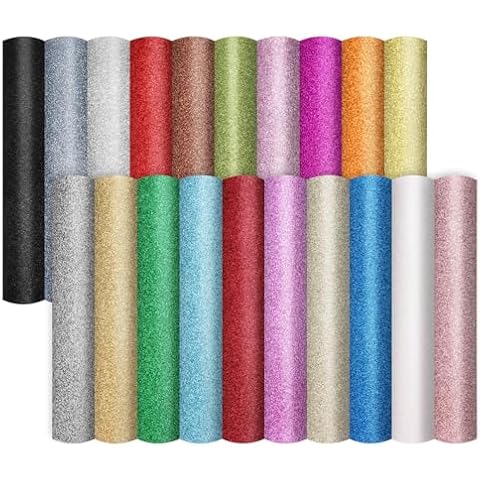 DIYASY 20PCS Glitter Faux Leather Sheets Cover