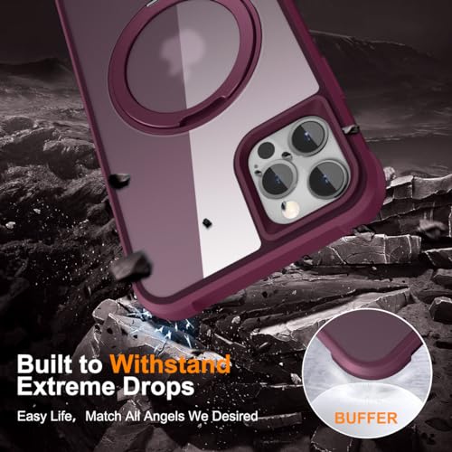 Image of Compatible with iPhone 12 /12 Pro Case with Stand 6.1 inch,Wine Red