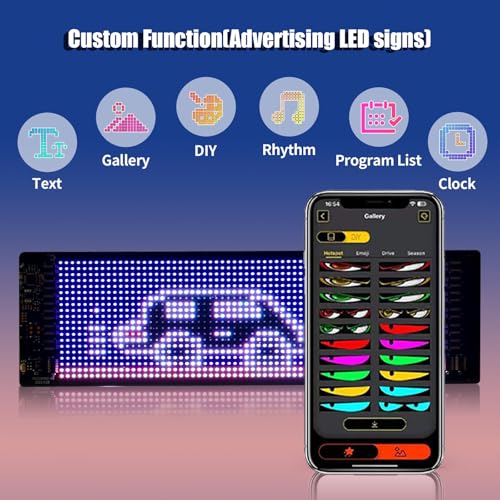 Letrero LED flexible programable con ojos de diablo y desplazamiento para auto 4