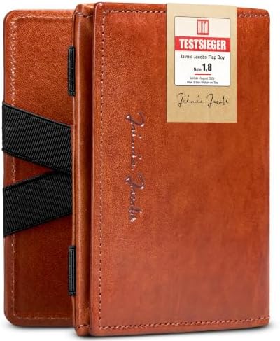 Jaimie Jacobs Flap Boy Das Original Magic Wallet mit Münzfach RFID-Schutz Magischer Geldbeutel Echtleder Portemonaie mit Kleingeldfach (Dunkelbraun)