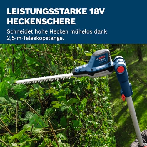 Bosch Professional 18V System Teleskop-Heckenschere GHE 18V-50 TP (2,5-m-Teleskopstange, 3.400 Hübe pro...