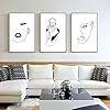 Canvas Afdrukken Abstract Zwart Wit Minimalistische Curve Gezicht Schilderijen Nordic Muur Art Foto’s Woonkamer…