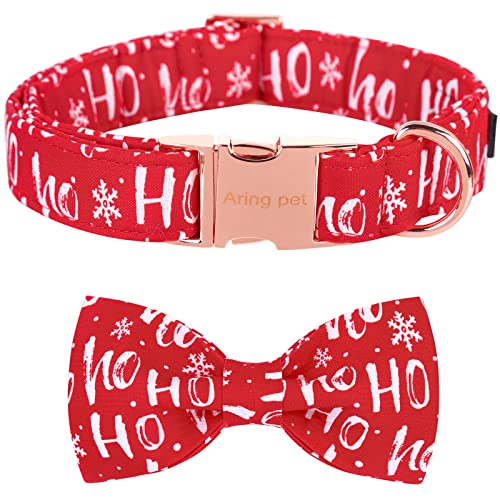 ARING PET Hundehalsband, Weihnachten Hundehalsband mit Schleife, Baumwolle rote Fliege Hundehalsband für kleine mittlere große und männliche Mädchen Hunde Cover