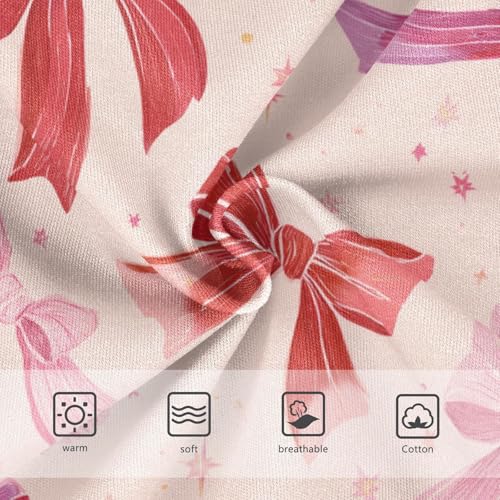 Wusikd Bows Red Stars Girls' Underwear Cotton Girls Briefs Soft Toddler Underwear 2T3