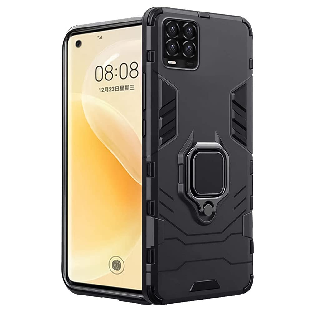 WOW IMAGINE Shock Proof Back Case Mobile Cover for Realme 8 | 8 Pro | Bumper Back Cover Case (Tough Armor | Hybrid PC + TPU | Full Protection with Ring Holder & in-Built Kickstand | Black) (B097C3BS64) Amazon Price History, Amazon Price Tracker
