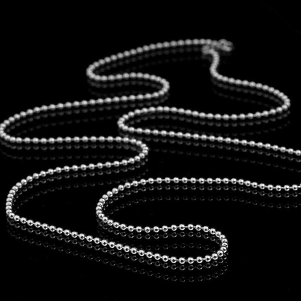Accesorios Collar Cadenas Collares De Cadena De Plata Esterlina para Mujer Colgantes Cadena De Bolas Única De 3,0 Mm De Ancho, 80 Cm