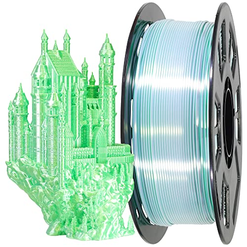 MIKA3D 1.75mm 2 Colors in 1 Silk Purple Blue PLA 3D Filament, 1KG 2.2LBS 3D Printing Material with Bicolor Dichromatic Double Colors, Dual Color Co-Extrusion 3D Filament Widely Fit for 3D Pr