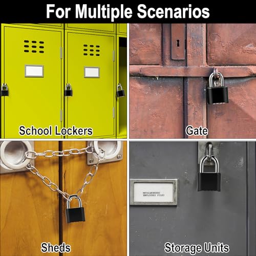 Image of 4pcs Combination Lock, 4-Digit Heavy Duty Combo Lock, Combination Padlock Outdoor Waterproof Gate Locks for Outdoor Fence, Locker, Sheds, Gym, Gate Hasps (4pcs-Short-Black)