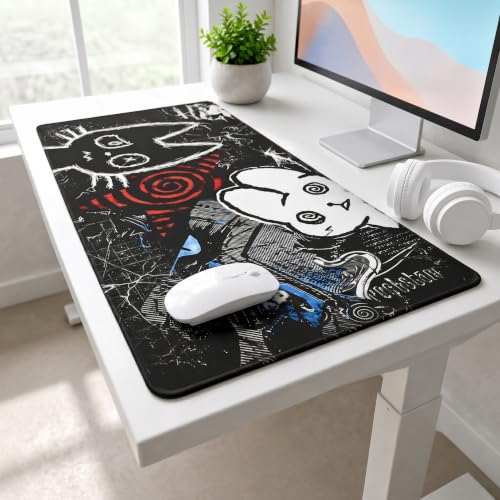 Image of MASIPICKS Doodle Extended XXXL Desk Mat 458 x 915 mm | Premium Midnight Doodle Chaos Mouse Pad with Stitched Edges | 3mm Thick Non-Slip Desk Pad for Gaming, Office & Workstation