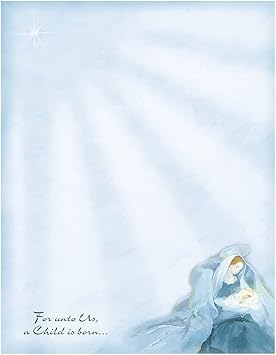 Great Papers! Mary with Baby Jesus Letterhead, 80 Count, 8.5"x11" (2014250)