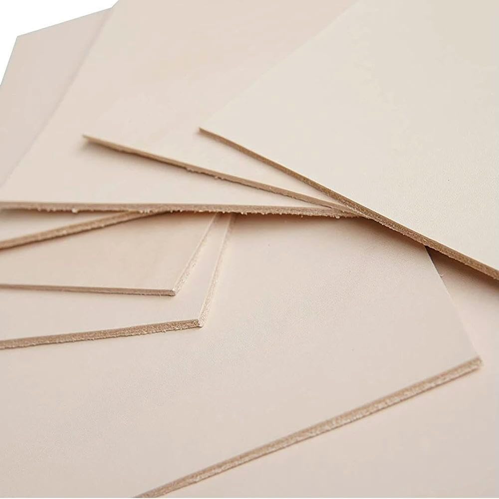 Matériau en cuir, tissu, de vache pleine fleur tanné végétal 3,2-3,5 mm couleur naturelle plusieurs tailles for l'artisanat du(25x25cm)