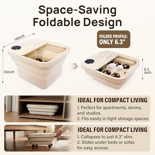 Spa de pies plegable con masaje y control remoto miniatura 3