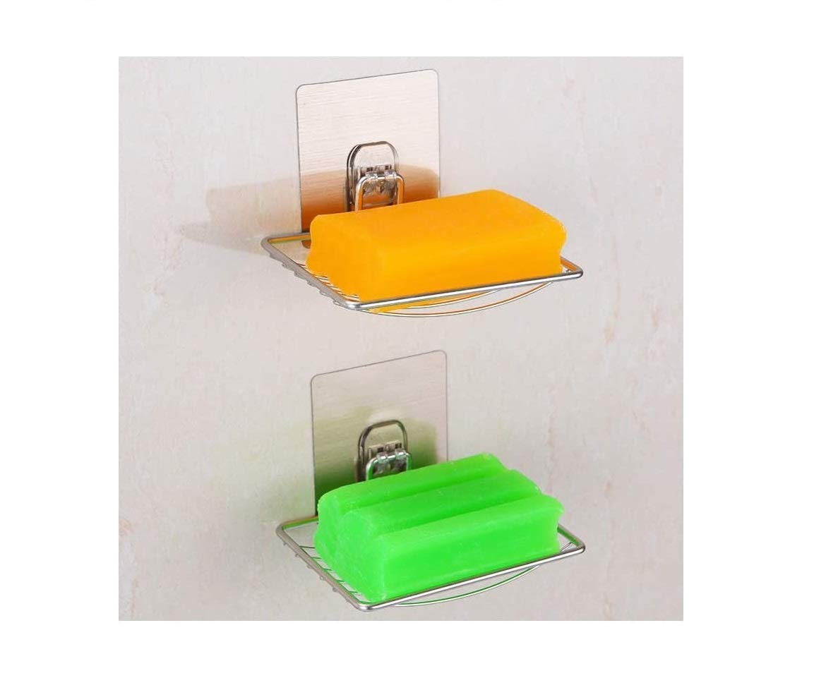 Limbjal® (Pack of 2) Wall Mounted Single Layer soap Dish Holder Stainless Steel Wall Hanging Soap Storage Rack for Kitchen Bathroom (Steel Soap Dish Holder Self Adhesive Wall Shower Pack of 2) (B0BQCCV576) Amazon Price History, Amazon Price Tracker