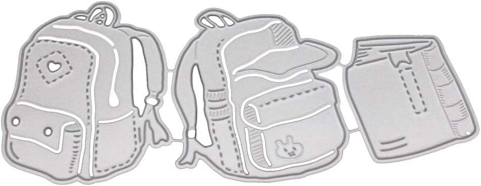 'Bolsa escolar cortada para fazer cartões, moldes de corte de metal, parabéns, cortes, aniversário, estampagem, estêncil, modelo para decoração de scrap-booking, cartão de bênção de aniversário de