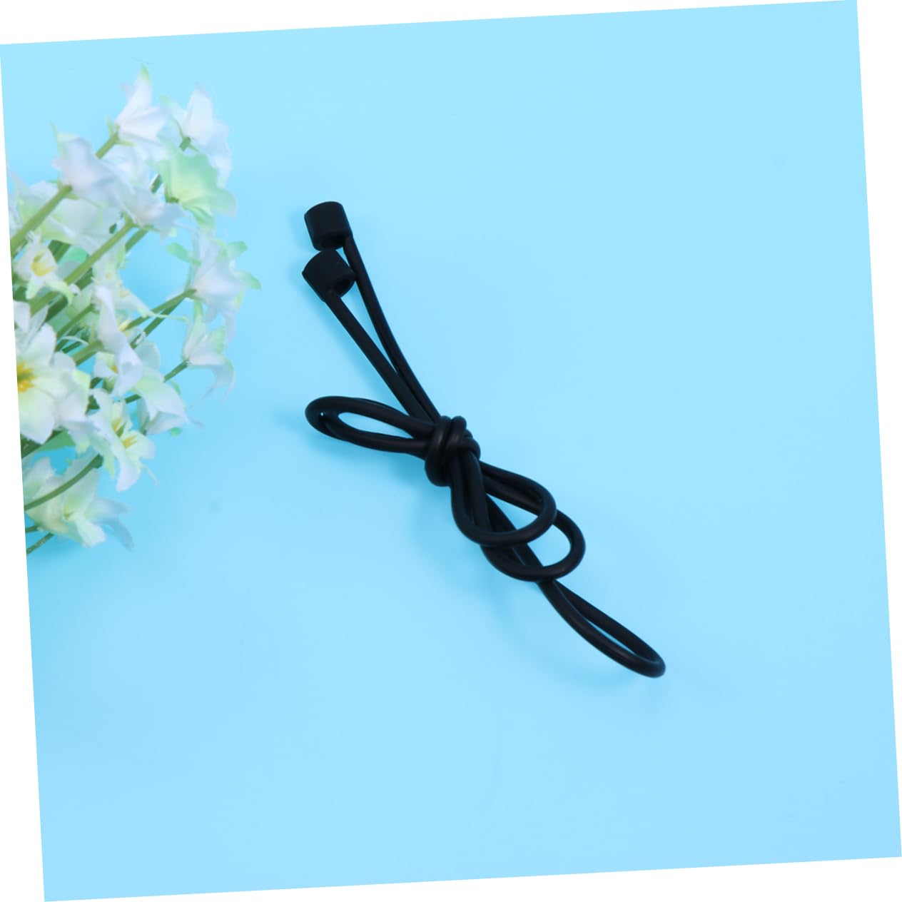 NUOBESTY Protection Anti-Perte pour Écouteurs sans Fil Silicone Housse De Protection Légère Et Flexible Compatible Casque Accessoire Sangle Noire