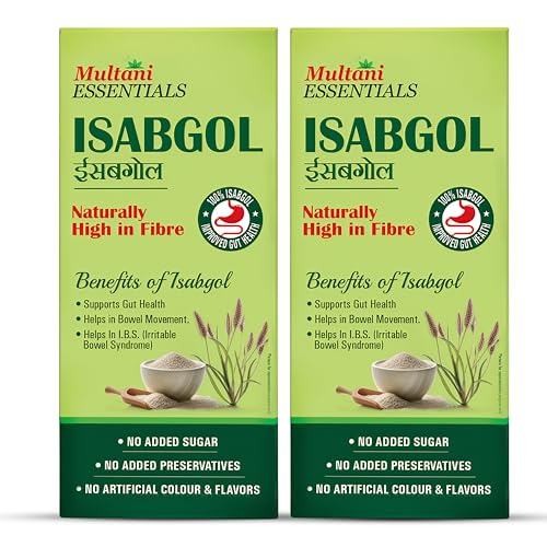 Image of Multani Essentials Isabgol | Psyllium Husk Powder - 100gm (Pack of 2) | For Gut Health And Irritable Bowel Syndrome | Effectively Relieves Constipation | Fibre Supplement For Digestion | Chemical Free | No Added Sugar Or Artificial Flavour | 100% Isabgol
