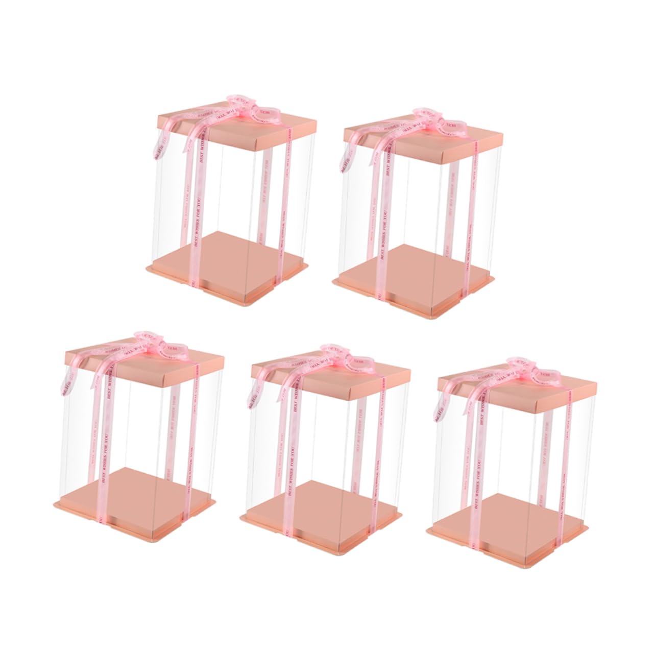 BRIGHTFUFU 5pcs Transparent Cake Carrier Box Storage Container for Cake Pastry Dessert Reusable Easy to Clean for Birthdays Holidays Special Occasions