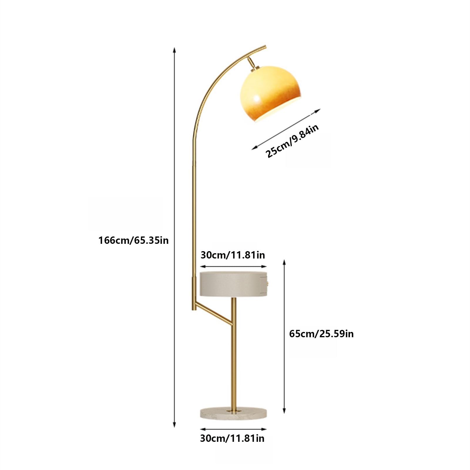 Lámparas de pie Lámpara de pie ajustable con mesa centro, lámpara moderna cargador inalámbrico y puertos carga USB, creativa for sala estar, dormitorio, oficina Decoración del hogar(Negro)