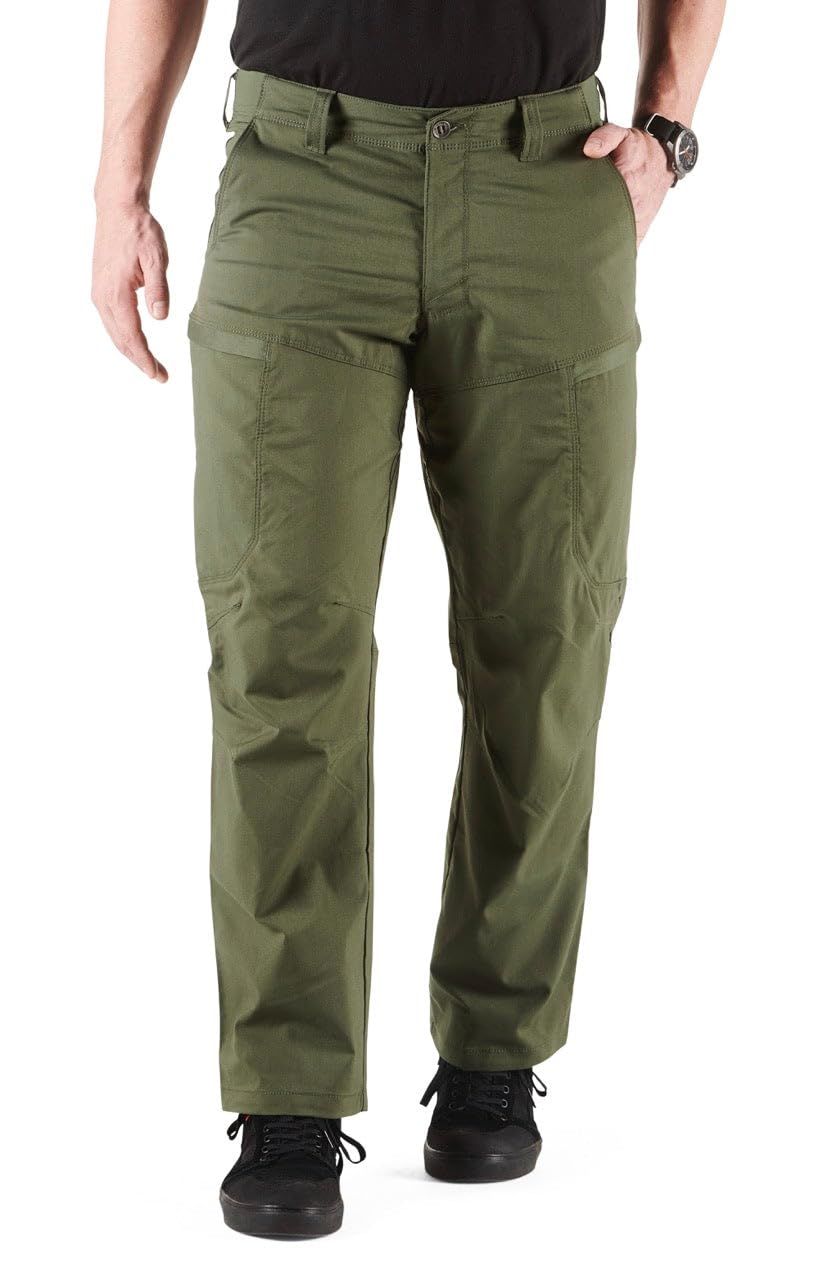 5.11 Tactical Men's Apex Pants, Regular Fit, Gusseted, 10 Pockets, Style 74434ABR, TDU Green, 31W x 36L