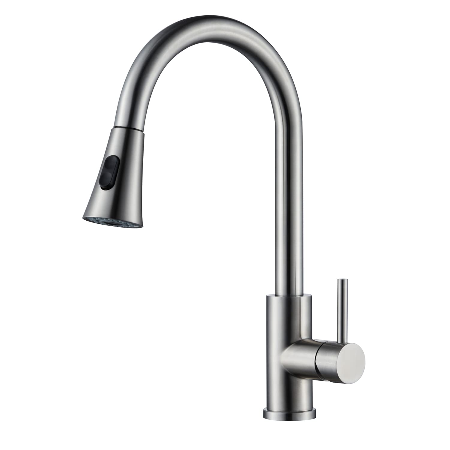 Fashion Home Kitchen Faucet with Pull Down Sprayer, Kitchen Sink Faucet Single Handle, Kitchen Faucet Brushed Nickel Utility Sink Faucet for Laundry Sink Stainless Steel Brushed Nickel