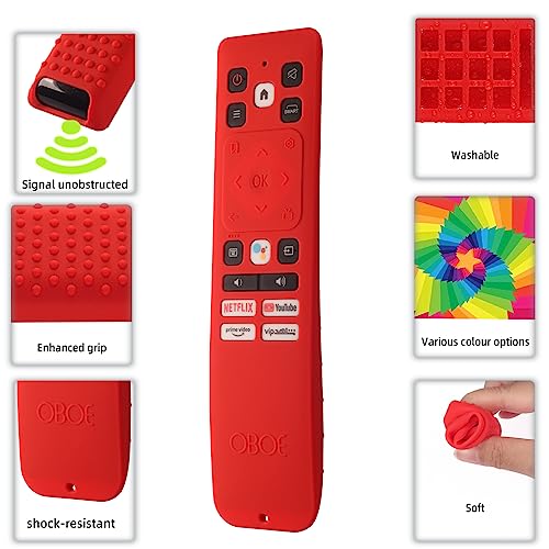 Image of Oboe Silicone TV Remote Cover Compatible with Acer AR2851 I /H /W /XL Series Remote - Protective Case with Loop (Glow in Dark Blue) [Remote NOT Included]