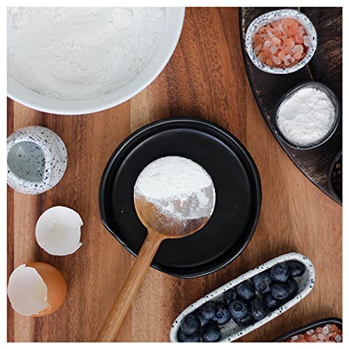 Roro Minimalist Stackable Ceramic Kitchen Spoon Rest & Spatula Holder, Matte Black, Small Counter Top, Set Of 2 #TOP4