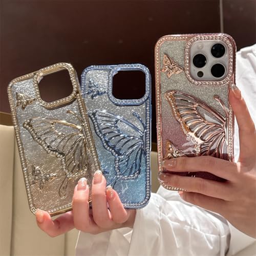 Coque iPhone 13 Pro Max strass paillettes or accessoire de mode pour soirées - 4