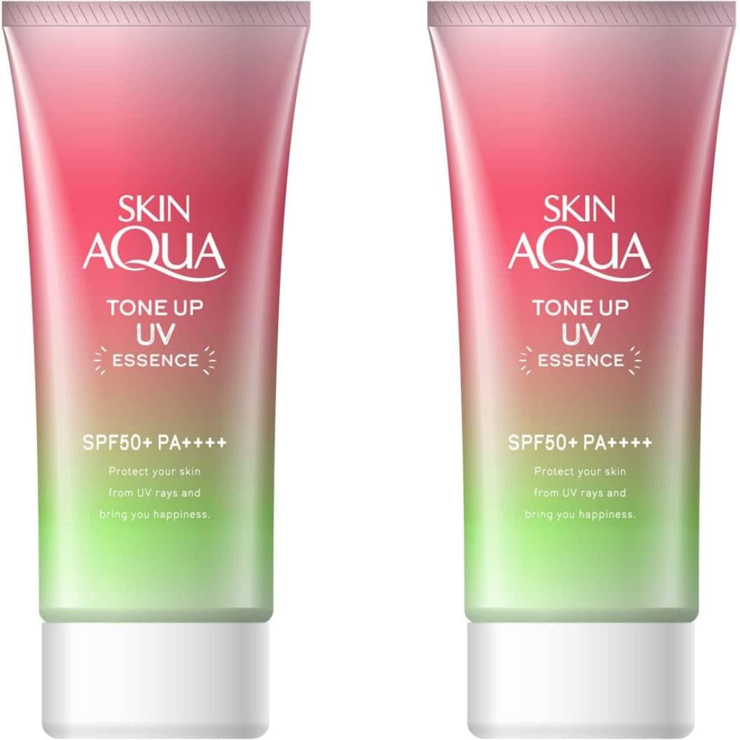 Skin Aqua Sunscreen Tone Up Uv Essence Happiness Aura Rose Color Floral Scent 2.82oz(80g) Set Of 2