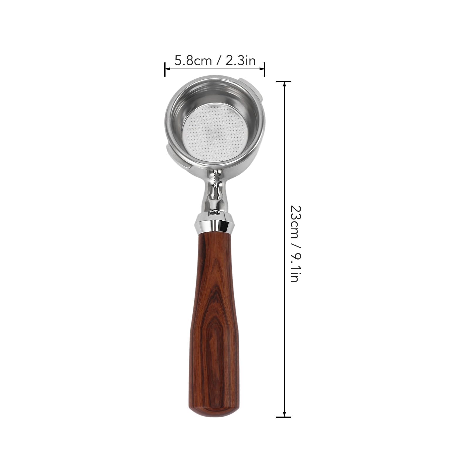 Pssopp Portafiltro sin Fondo de 58 Mm, Portafiltro sin Fondo de Doble Oreja Sostenible de Acero Inoxidable para Máquina Gaggia Classic (Mi clásico Palisandro)