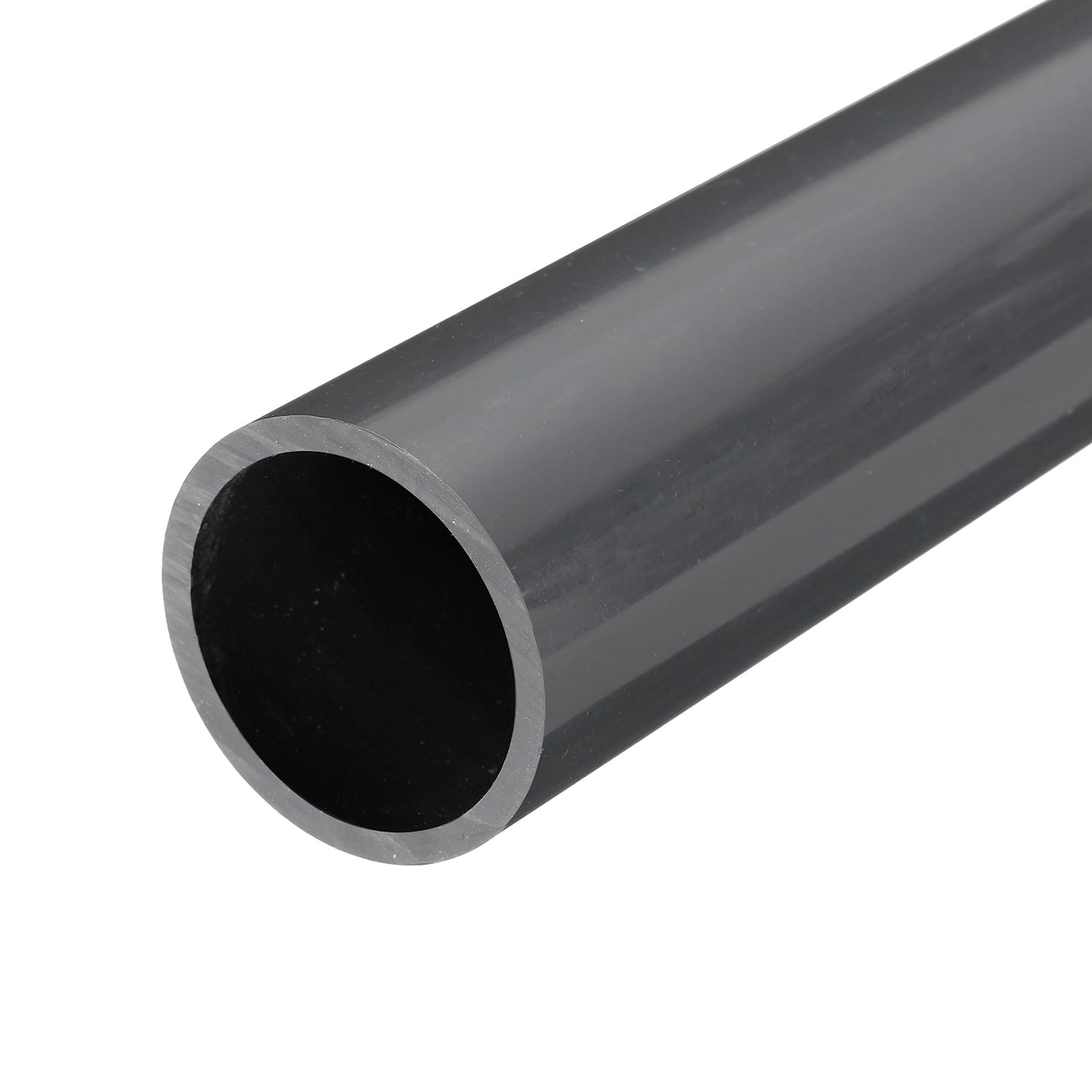 TOP-VIGOR 45.2mm ID 50mm OD PVC Rigid Round Pipe, 0.5M Length Plastic