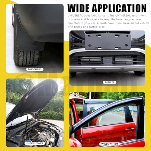 Image of 91pcs Engine Protection Pan Hardware Kit with Fastener Remover, Car Bumper Fender Plastic Rivets Kit Car Engine Under Tray Cover Clips Set Splash Shield Hardware Kit for VW & Audi