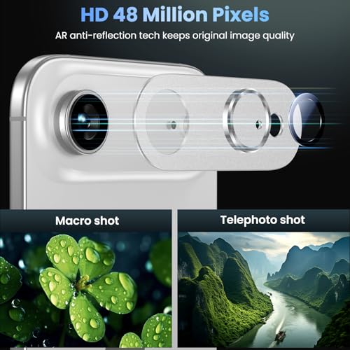 Image of Uyiton Compatible with iPhone Air Camera Lens Protector - [Not Easy to Break][Strong Adsorption][Case-Friendly] Metal Tempered Glass Rear Camera Screen Cover - Cloud White