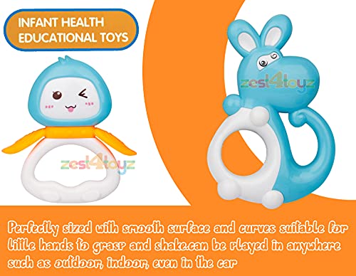Image of Zest 4 Toyz Baby Rattles Set 6 Pcs 0-6 Months BPA Free Soft Rattling Sound | Fun Colours Non Toxic Toy for Babies | Multi-Colored with Tethers | New Born | Toy Gift Set (Made in India)