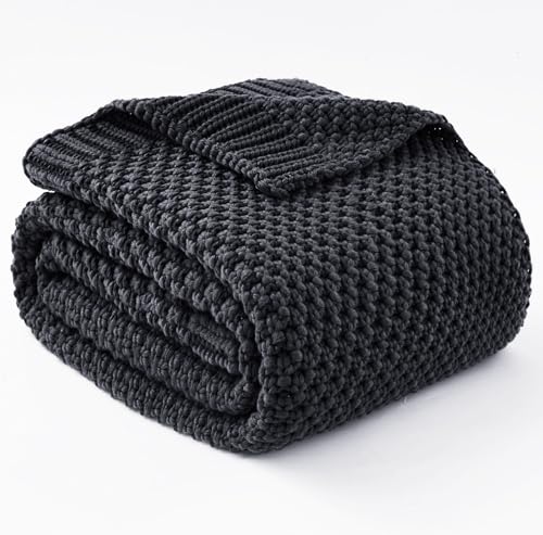 Topcee Knitted Weighted Blanket - 50"x60" 10lbs Cooling Chunky Knit Heavy Blanket for Adults Cable Yarn Knit Decorative No Beads Soft, Cozy and Cooling Weighted Throw Blankets Machine Washable