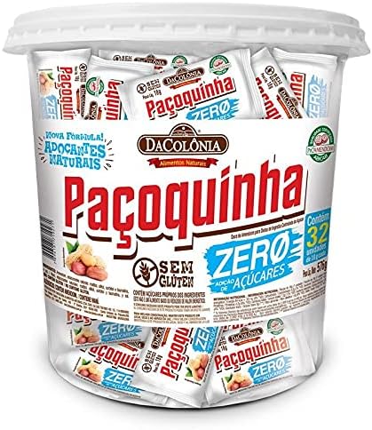 PAÇOCA ROLHA ZERO AÇÚCAR POTE COM 32 UN DE 18G CADA - 576G