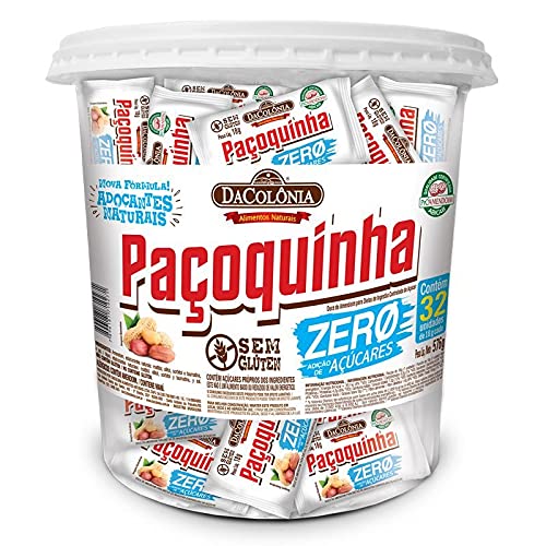 PAÇOCA ROLHA ZERO AÇÚCAR POTE COM 32 UN DE 18G CADA - 576G