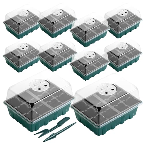 Mr. Pen- Seed Starter Tray Kits, 6.6'x4.6', 10 Set, Total 120 Cells, Durable Plant Germination Trays...