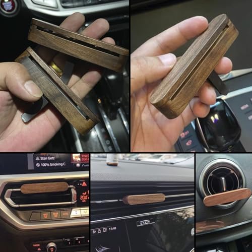 Image of Generic Car Air Freshener Walnut Wood Car Fragrance Wood Car Perfume Car Accessories Interior Car Vent Diffuser 1 Piece, Brown