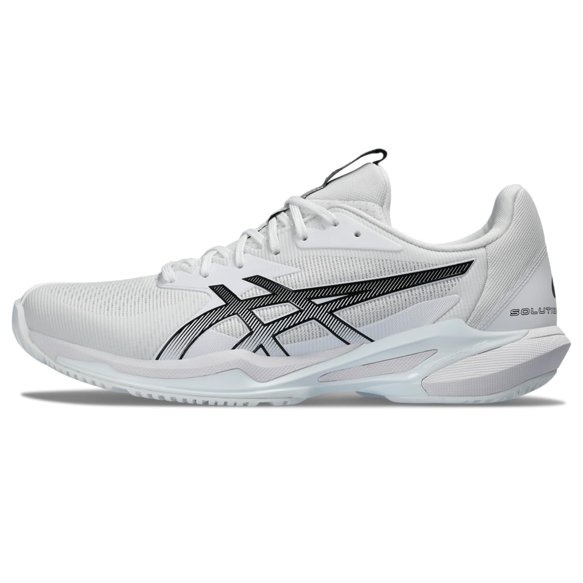 ASICS Men's Solution Speed FlyteFoam 3 Tennis Shoe, White/Black