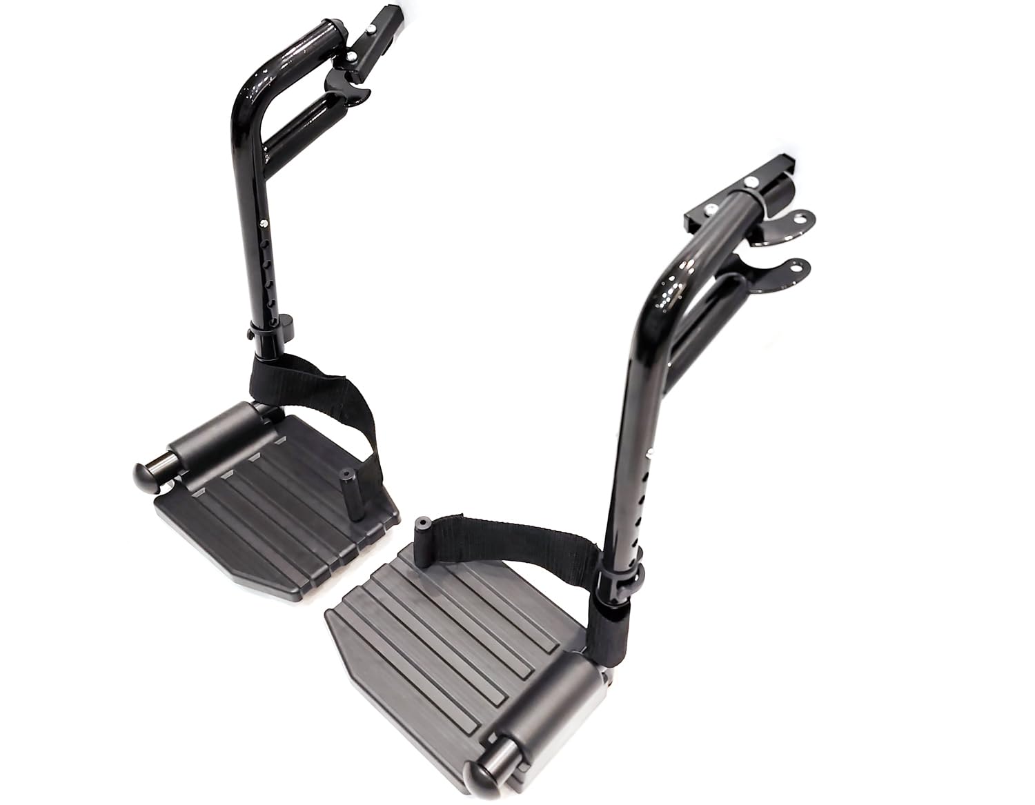 Reposapiés para silla de ruedas, reposapiés económico para sillas de ruedas estándar y silla de transporte, reposapiés compuestos y trabillas para el talón, reposapiés universales oscilantes, misma
