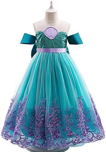 Amazon アリエル コスプレ 子供 人魚姫ドレス Ariel プリンセス ドレス マーメイド仮装 コスプレ ワンピース ガールズ 姫風 キッズコスチューム 子供 女の子 記念撮影用 変身 ステージ衣装 七五三祝い クリスマス ハロウィン Cosplay イベント 仮装 誕生日 プレゼント