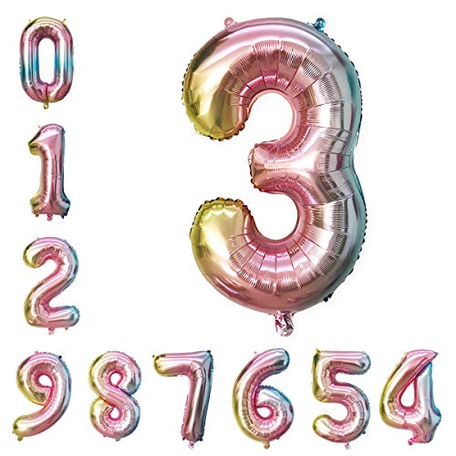 90cm 誕生日 数字0-9 バルーン 風船 ナンバー 風船 誕生日 ウェディング パーティーに ィー飾りに (3)