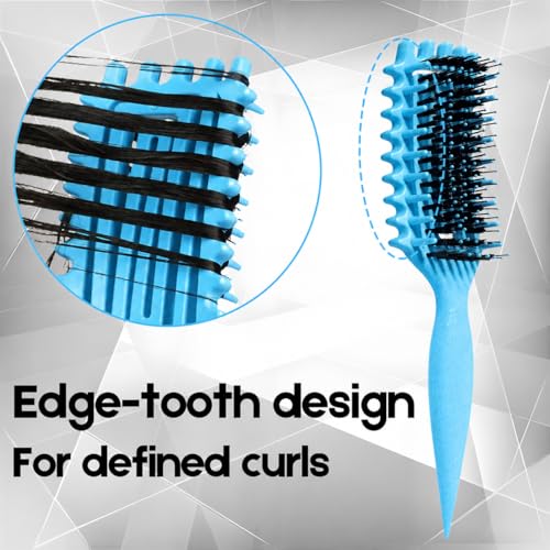 Image of Curly Hair Brush Candybrush Curl Defining Brush for Detangling Shaping and Defining Curls for Women, Men, Wet & Dry Hair (Sky Blue)