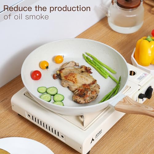 Image of Ceramic Cookware Sets 15PCS Pots and Pans Set Non Stick (white15) | Fashion House Warming Gift Easy Clean Suitable For Beginners