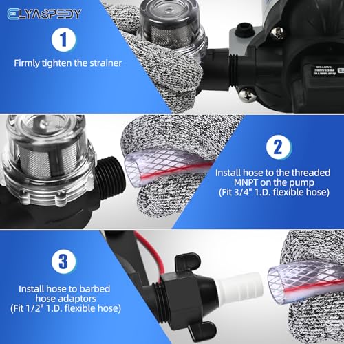 Image of 2026 Upgraded 2088-594-144 RV Fresh Water Pump, 115V AC 4.0 GPM Self-Priming Diaphragm Water Pump, 240GPH, 15.1LPM, 45PSI,Includes Pressure Switch and Detachable Filters,No Noise, for RV, Marine,Yacht