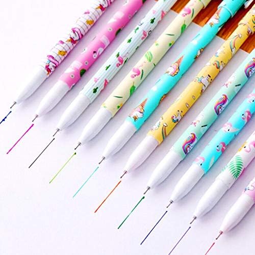 Unicorn Pencil Case with 10 Pcs Colorful Unicorn and Flamingo Pens for Girls Gift, Maomaoyu Cute Unicorn Colour Gel Pens Set Presents for 4 5 6 7 8 9 10 11 12 Years Old Girls, Purple