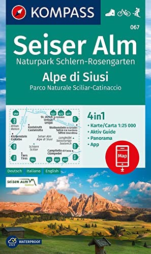 Produktfoto von KOMPASS Wanderkarte 067 Seiser Alm, Naturpark Schlern-Rosengarten / Alpe di Siusi, Parco Naturale Sciliar-Catinaccio…