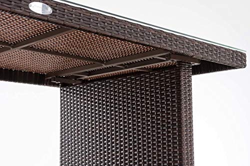 CLP Polyrattan Tisch Avignon I Gartentisch Aus Flachrattan I Esstisch In Verschiedenen Größen Braun Meliert, 180 cm - 8